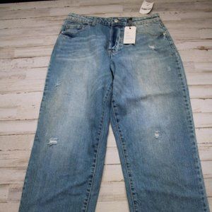 Forever 21 Women Blue Jeans 29 NEW Boyfriend Relaxed Fit Slim Leg Denim